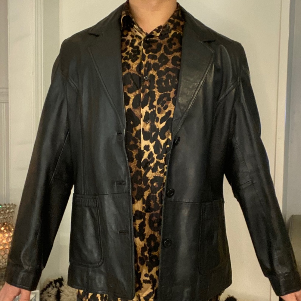 Vintage Wilson leather oversized trendy fit jacket